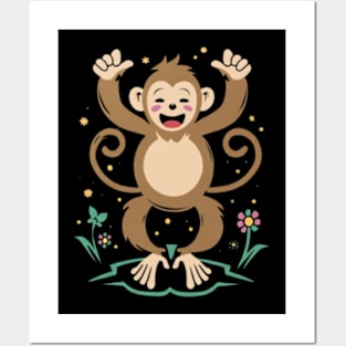 Happy Monkey Posters and Art